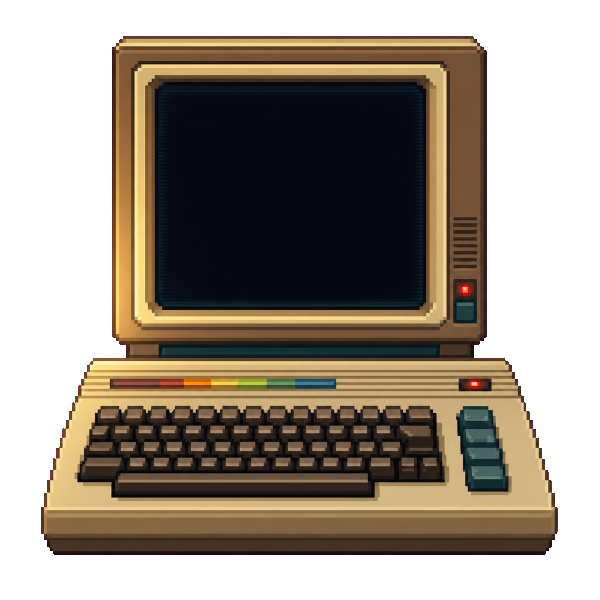 A retro Commodore-style computer running the Alchemy TUI demo
